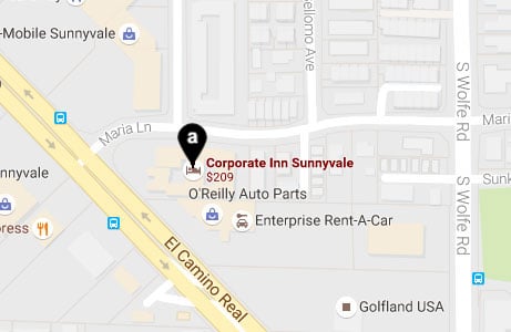 Corporate Inn Sunnyvale Location Map